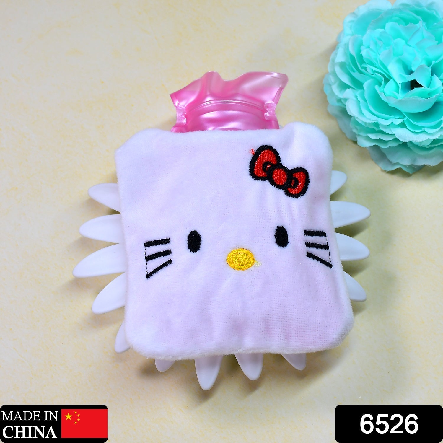 White Hello Kitty small Hot Water Bag with Cover for Pain Relief, Neck, Shoulder Pain and Hand, Feet Warmer, Menstrual Cramps.