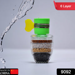 Water Faucet, Clean Purifier Filter Cartridge Water Tap, Upgrade Universal Interface Faucet Filter (Six Layer Purifier)