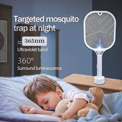 1747 Mosquito Killer Racket | Rechargeable Automatic Electric Fly Swatter | Mosquito Zapper Racket with UV Light Lamp | Mosquito Swatter with USB Charging Base | Electric Insect Killer Racket Machine Bat