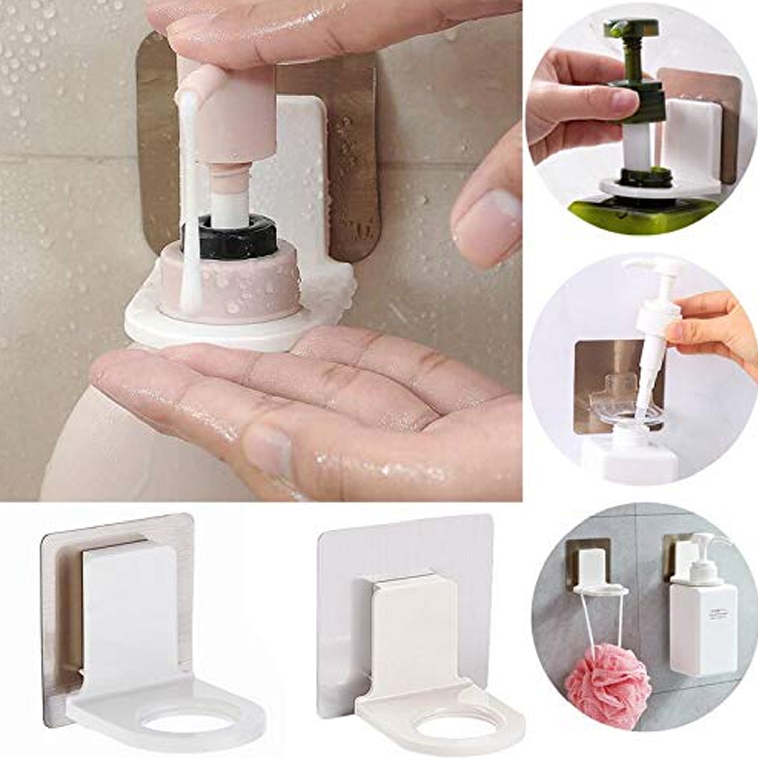 Wall-Mounted Adhesive Hook for Shampoo & Soap, Strong Hold (1pc)