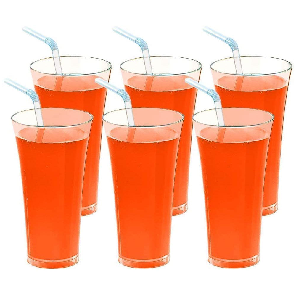 Stylish look Plastic Juicy Glass, Transparent Glasses Set 300ml (6pcs)