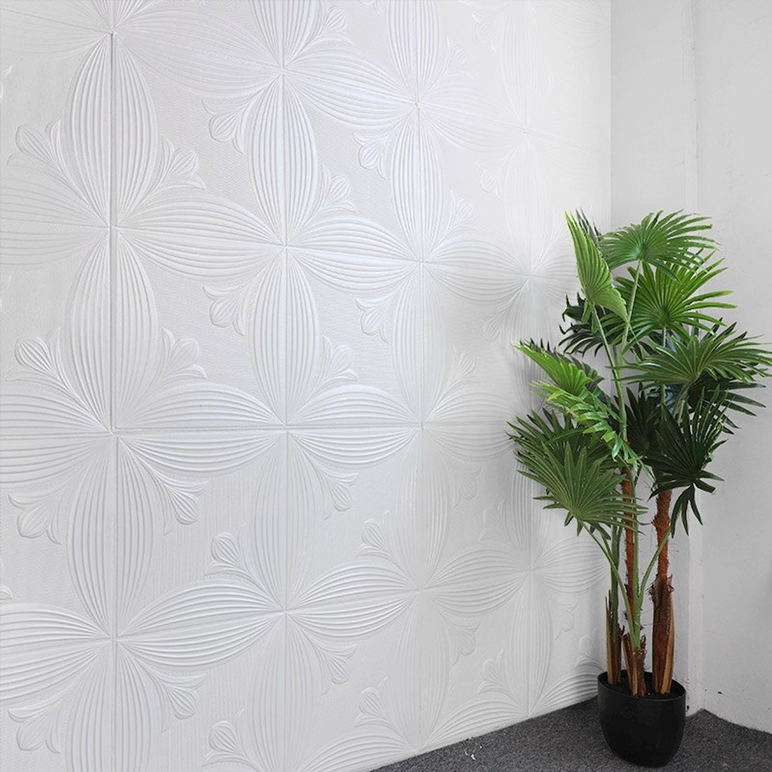 Wallpaper 3D Foam Wallpaper Sticker Panels I Ceiling Wallpaper For Living Room Bedroom I Furniture, Door I Foam Tiles (Square Design)