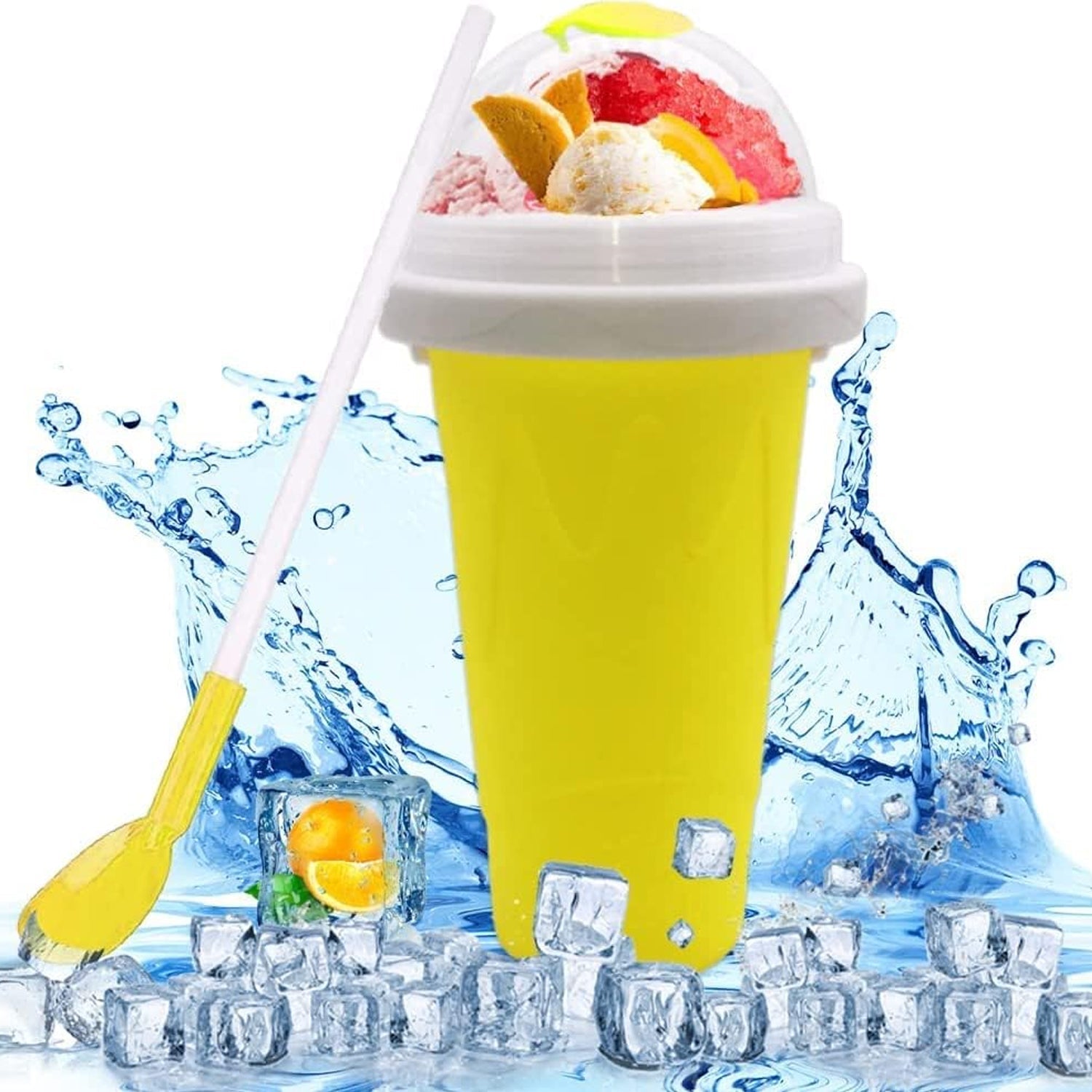 Smoothies Maker Cup, Magic Quick Frozen Smoothies Cup Cooling Cup Double Layer Squeeze Cup Slushy Maker (1 Pc)