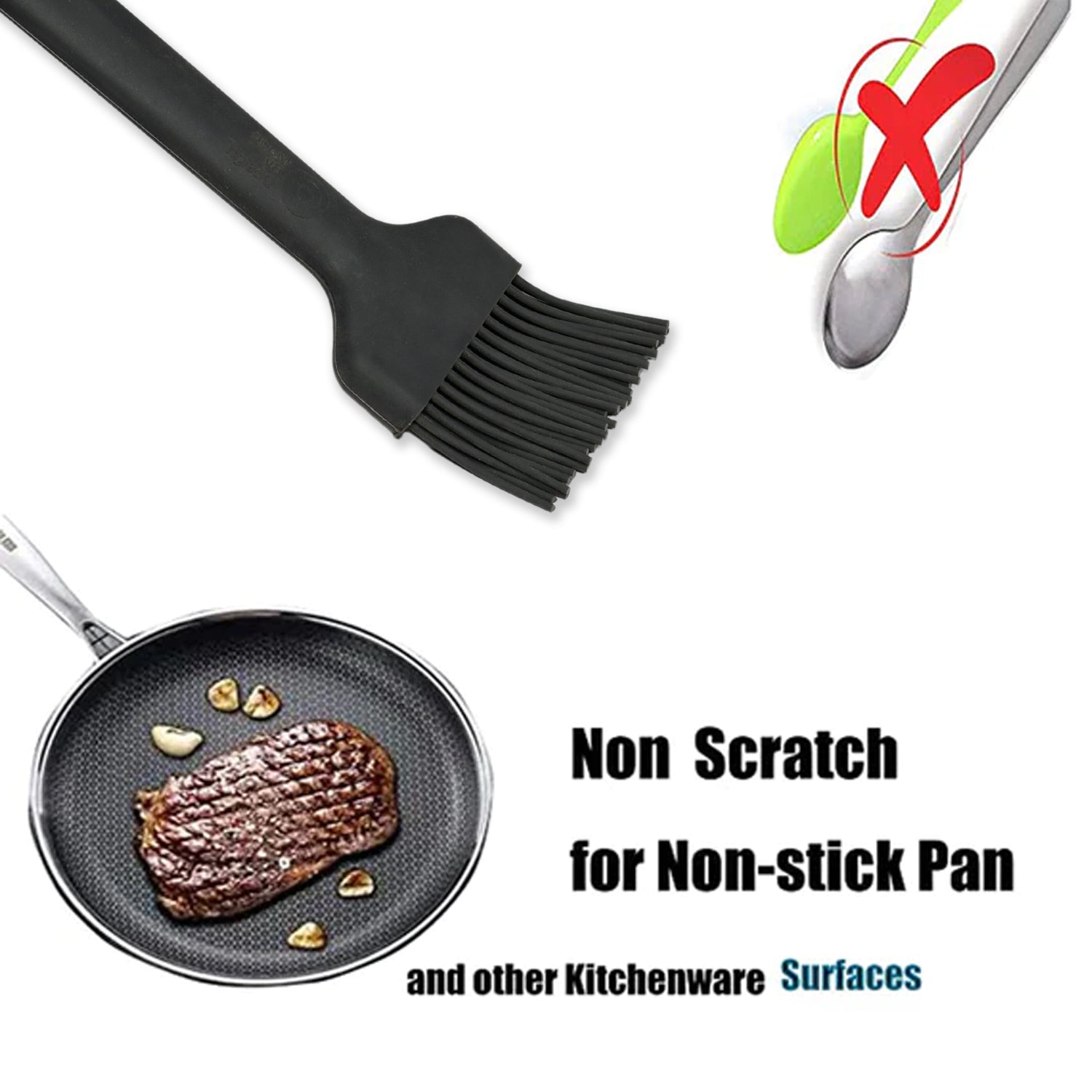 Silicone BBQ Basting & Baking Brush for Cooking, Pastry, Bread & Grill