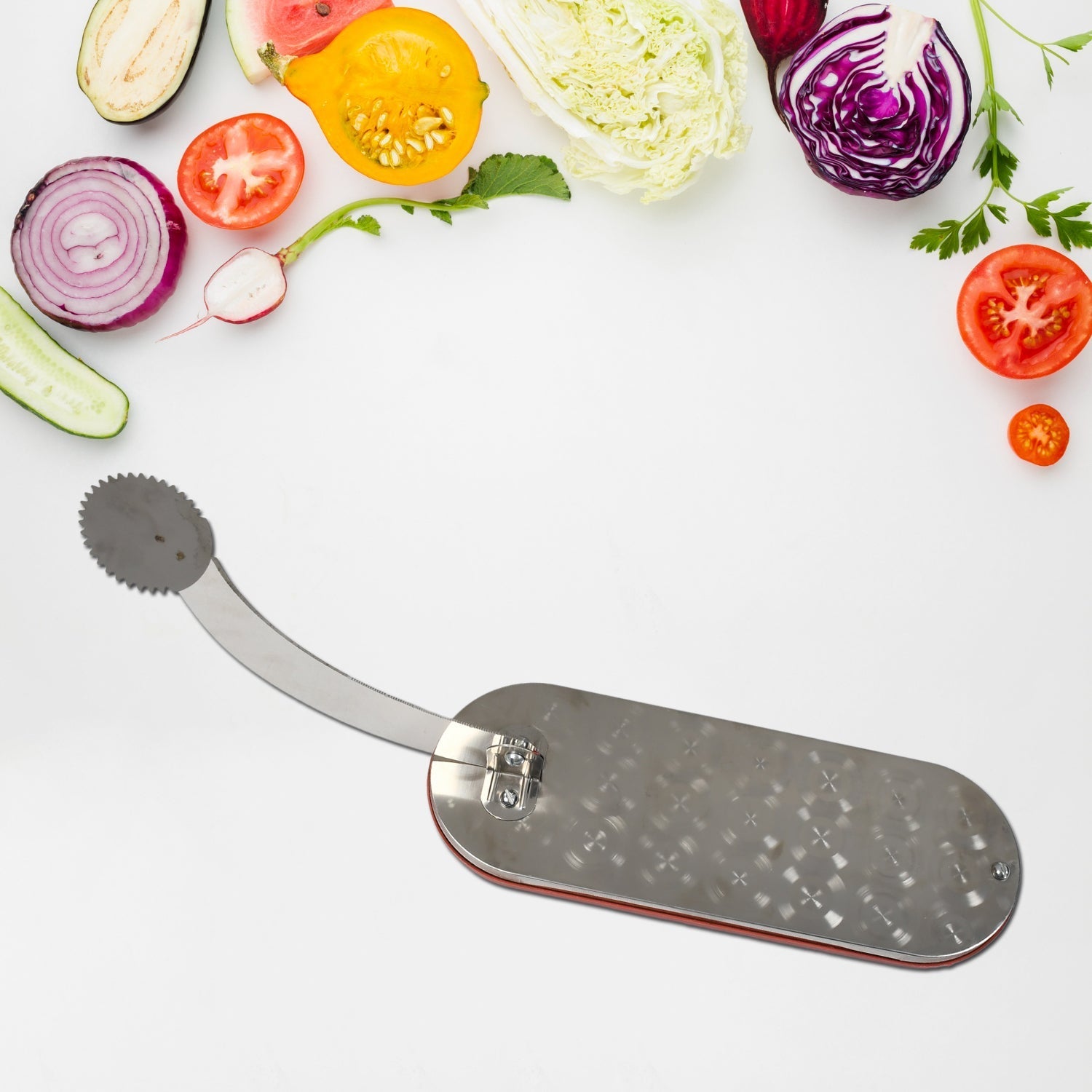 STEEL VEGETABLE CUTTER PREMIUM QUALITY CUTTER FOR FRUIT , VEGETABLE & MEAT CUTTING USE ( Color Box )