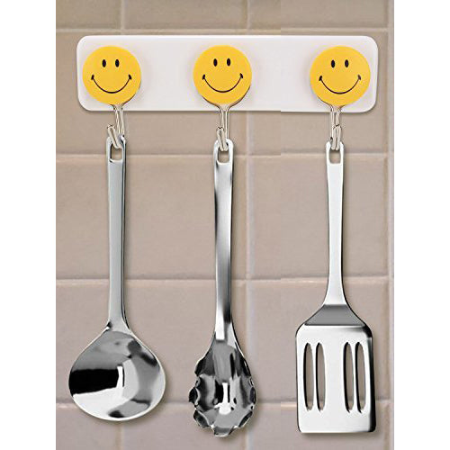 Self Adhesive Smiley Face Wall Hooks (Pack of 3)