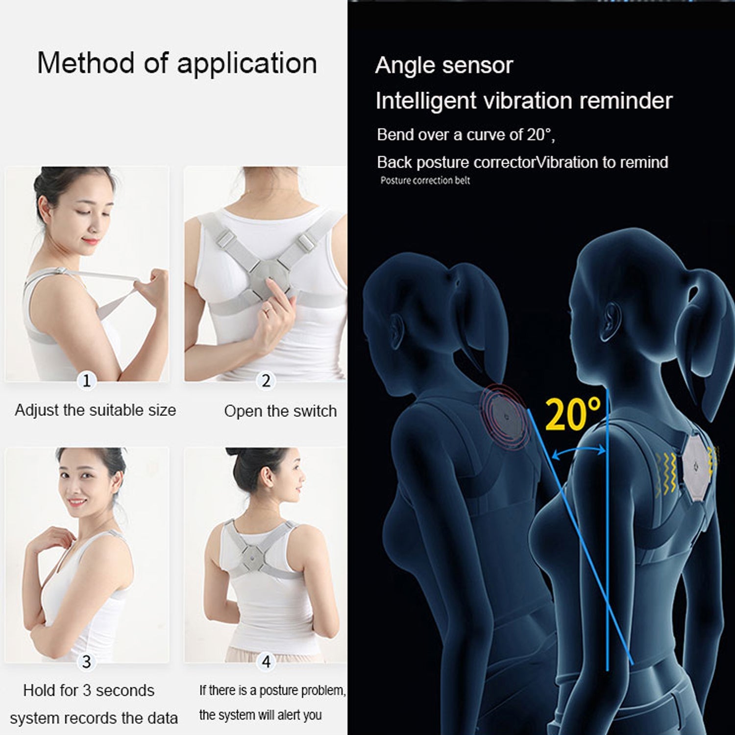 Smart Back Posture Corrector (Vibration Reminder): Improves Posture, Shoulder Support (Unisex), Gym Equipment