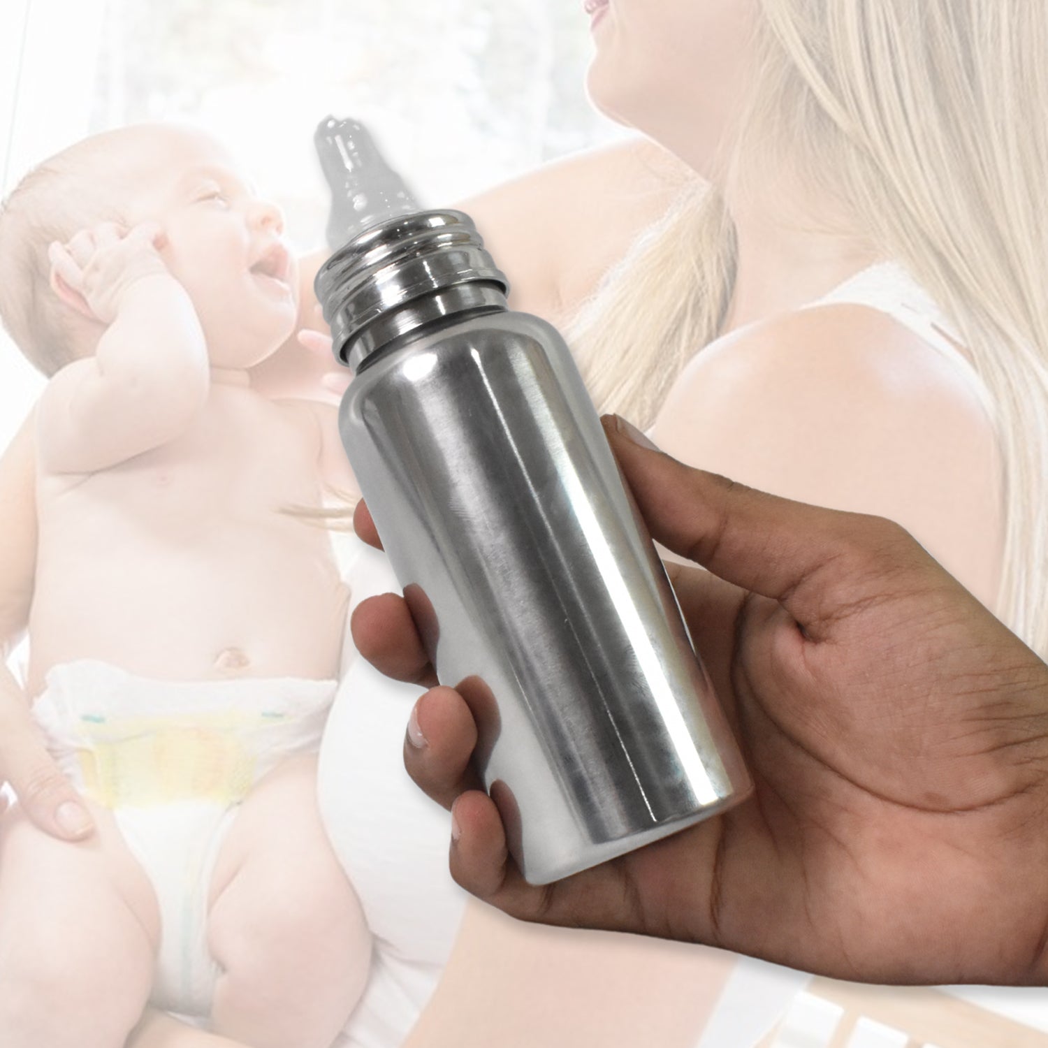 Stainless Steel Baby Feeding Bottle, Milk Feeding (250 ML)