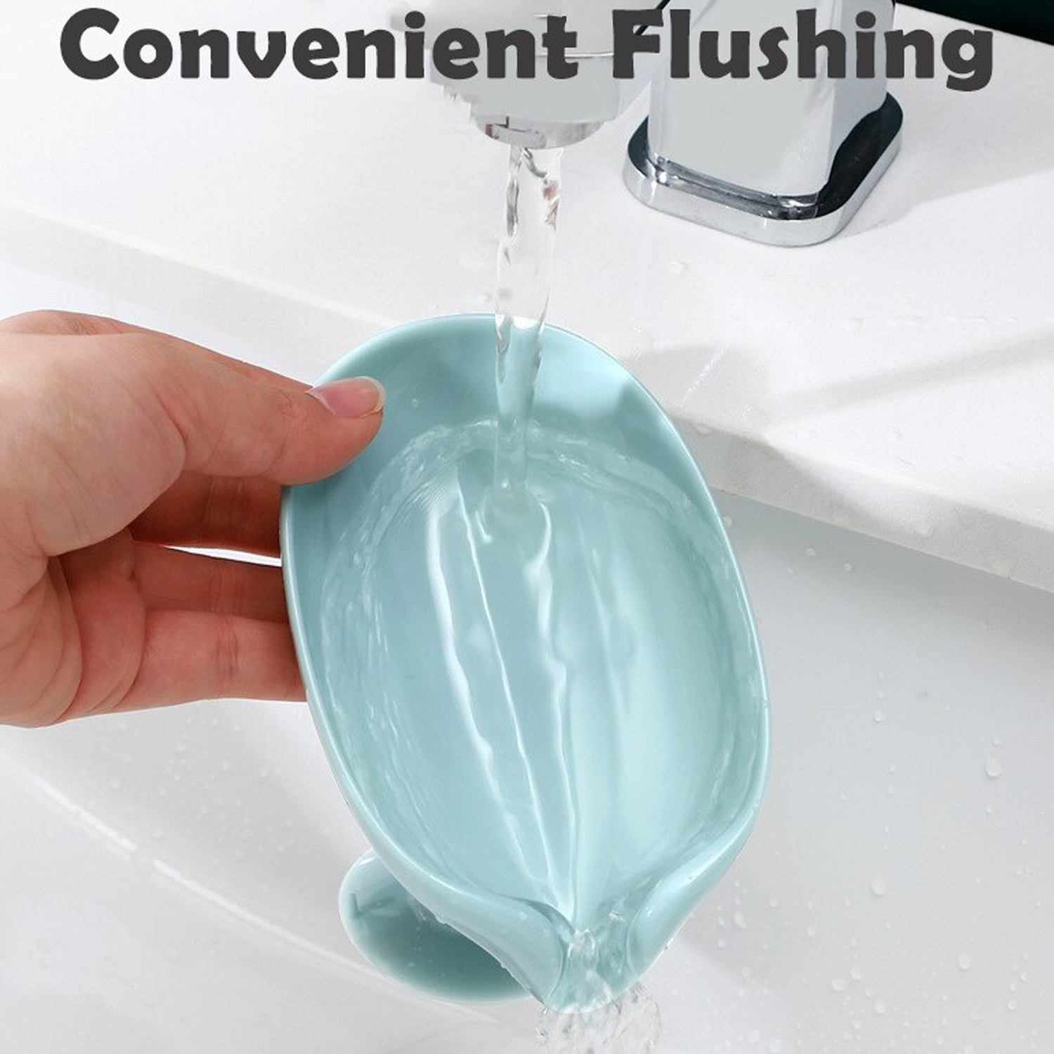 Self Draining Soap Holder for Bathroom Leaf Shape Soap Dish Kitchen Soap Tray