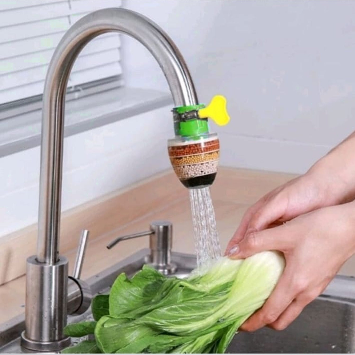 Water Faucet, Clean Purifier Filter Cartridge Water Tap, Upgrade Universal Interface Faucet Filter (Six Layer Purifier)