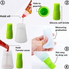 Silicone Cooking Oil Bottle With Basting Brush (Cap Not Include)