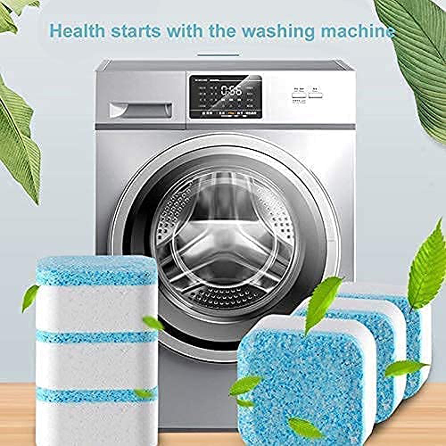 Washing Machine Effervescent Tablet Front and Top Load Machine Tablet for Perfectly Cleaning of Tub & Drum Stain Remover Washer Cleaner (12 Pcs Set)