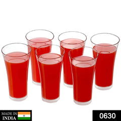 Stylish look Plastic Juicy Glass, Transparent Glasses Set 300ml (6pcs)