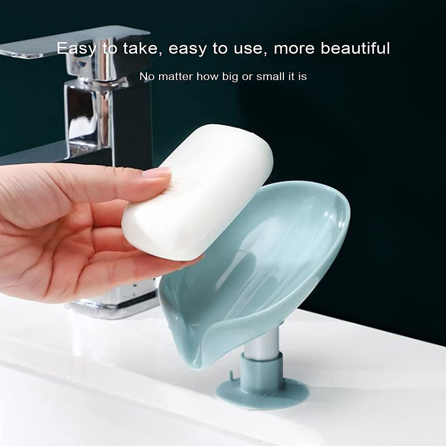 Self Draining Soap Holder for Bathroom Leaf Shape Soap Dish Kitchen Soap Tray