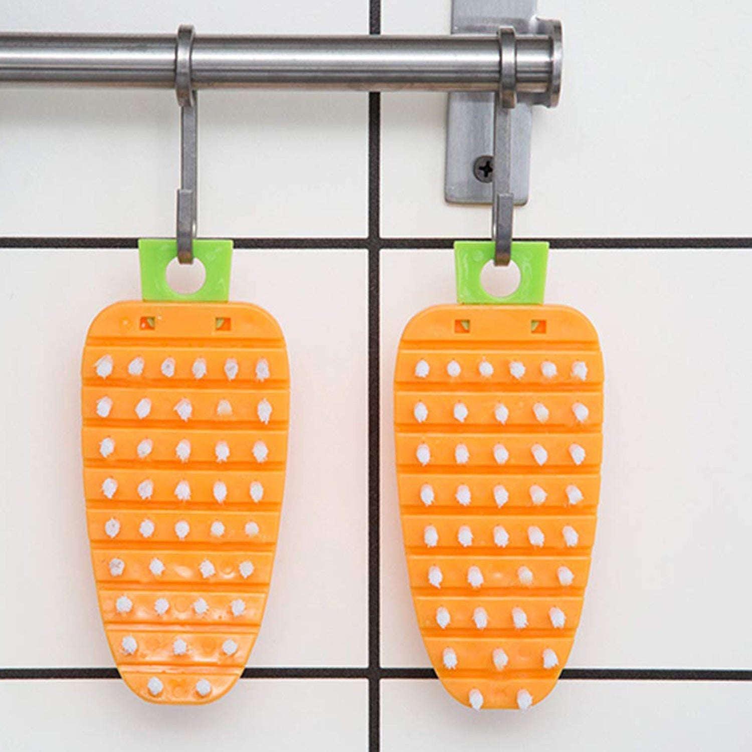 Vegetable Scrubbing Brush, Vegetable Scrubber Non‑Toxic Fruit Brush Carrot Shape Vegetable Brush for Potato for Vegetable