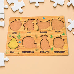 Wooden Fruits Puzzle Learning Educational Board (1 Set / 28×20 Cm)