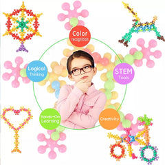 Star Shaped, Star Block Interlocking Blocks Colorful Star Building Blocks (100 Pcs Set)