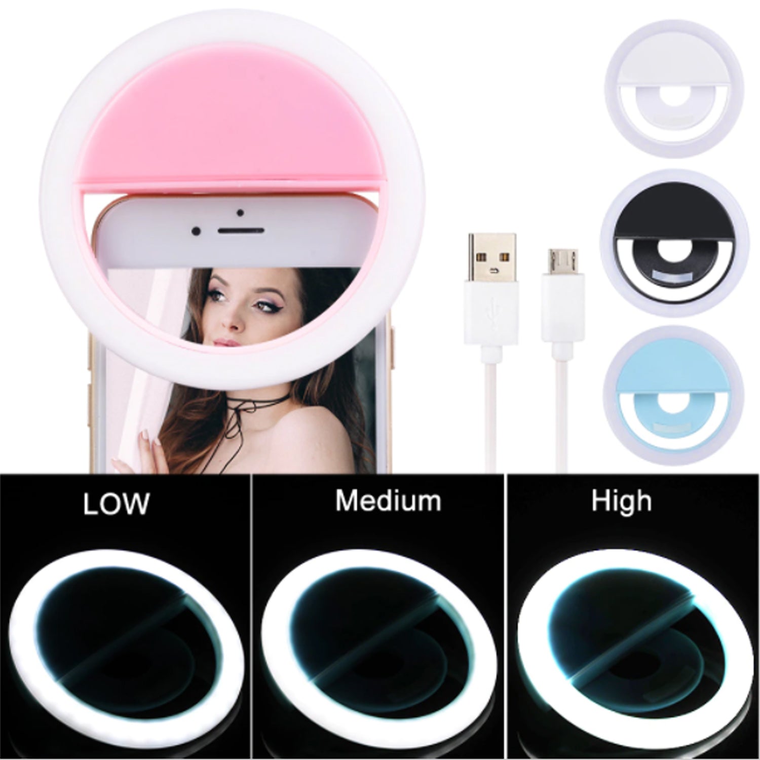 Selfie Ring Light used for applying bright shade over face during taking selfies and making videos etc.