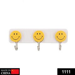 Self Adhesive Smiley Face Wall Hooks (Pack of 3)