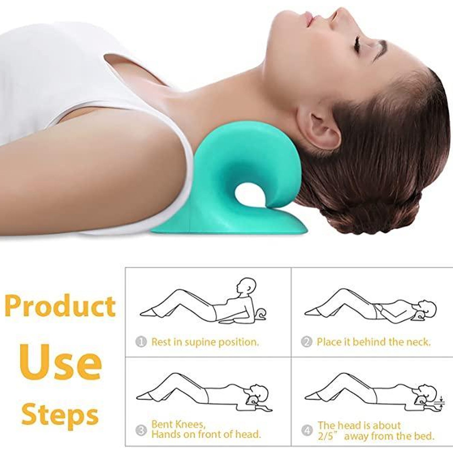 0511 Neck Relaxer | Cervical Pillow for Neck & Shoulder Pain | Chiropractic Acupressure Manual Massage | Medical Grade Material | Recommended by Orthopaedics