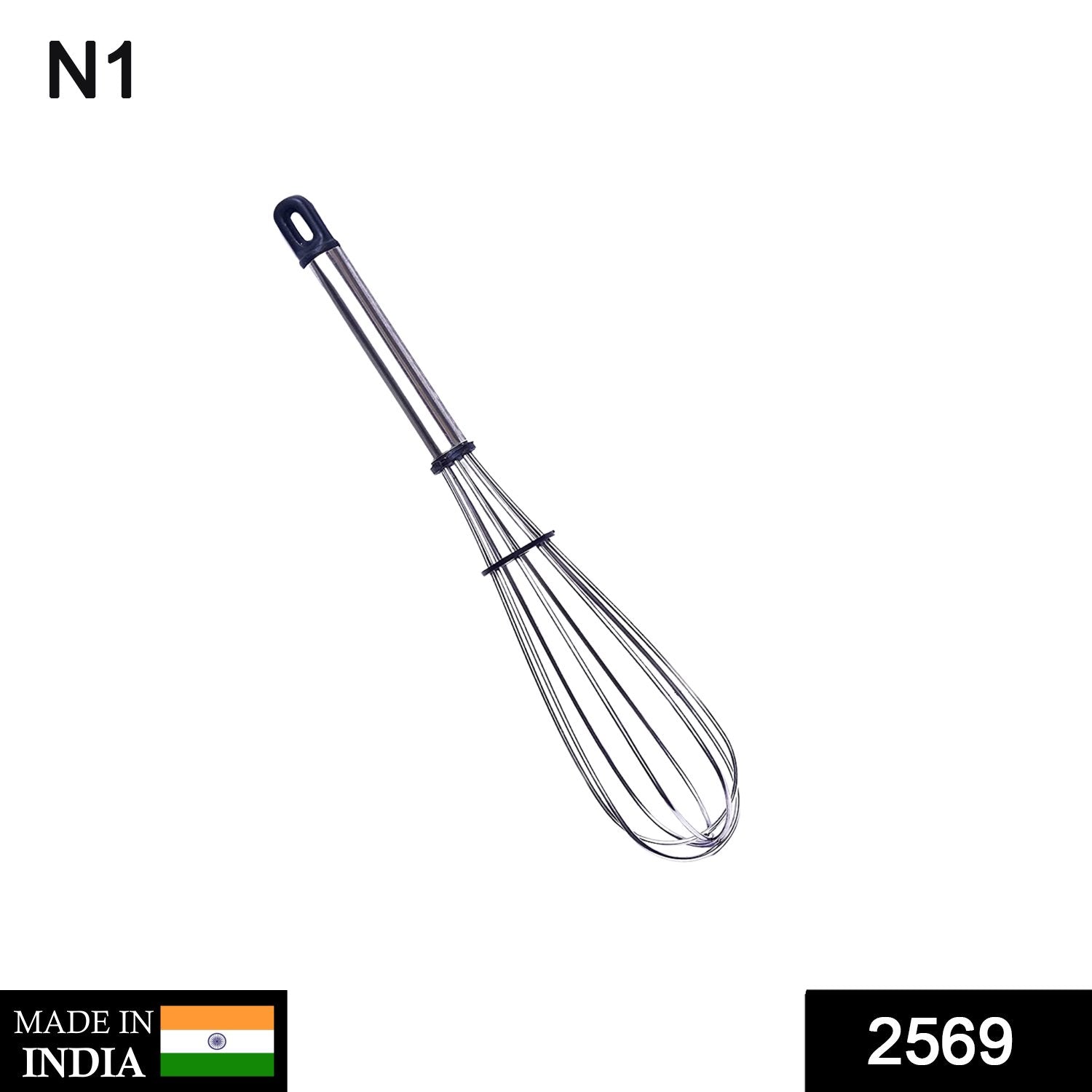 Stainless Steel Wire Whisk,Balloon Whisk,Egg Frother, Milk & Egg Beater (8 inch)