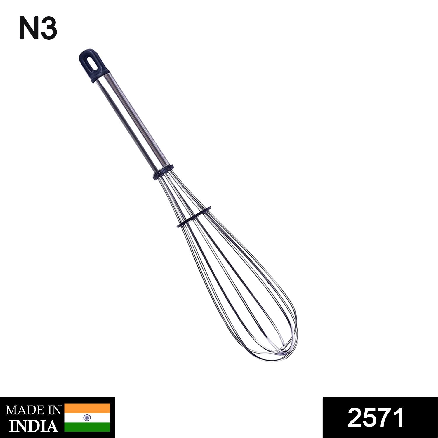 Stainless Steel Wire Whisk,Balloon Whisk,Egg Frother, Milk & Egg Beater (10 inch)