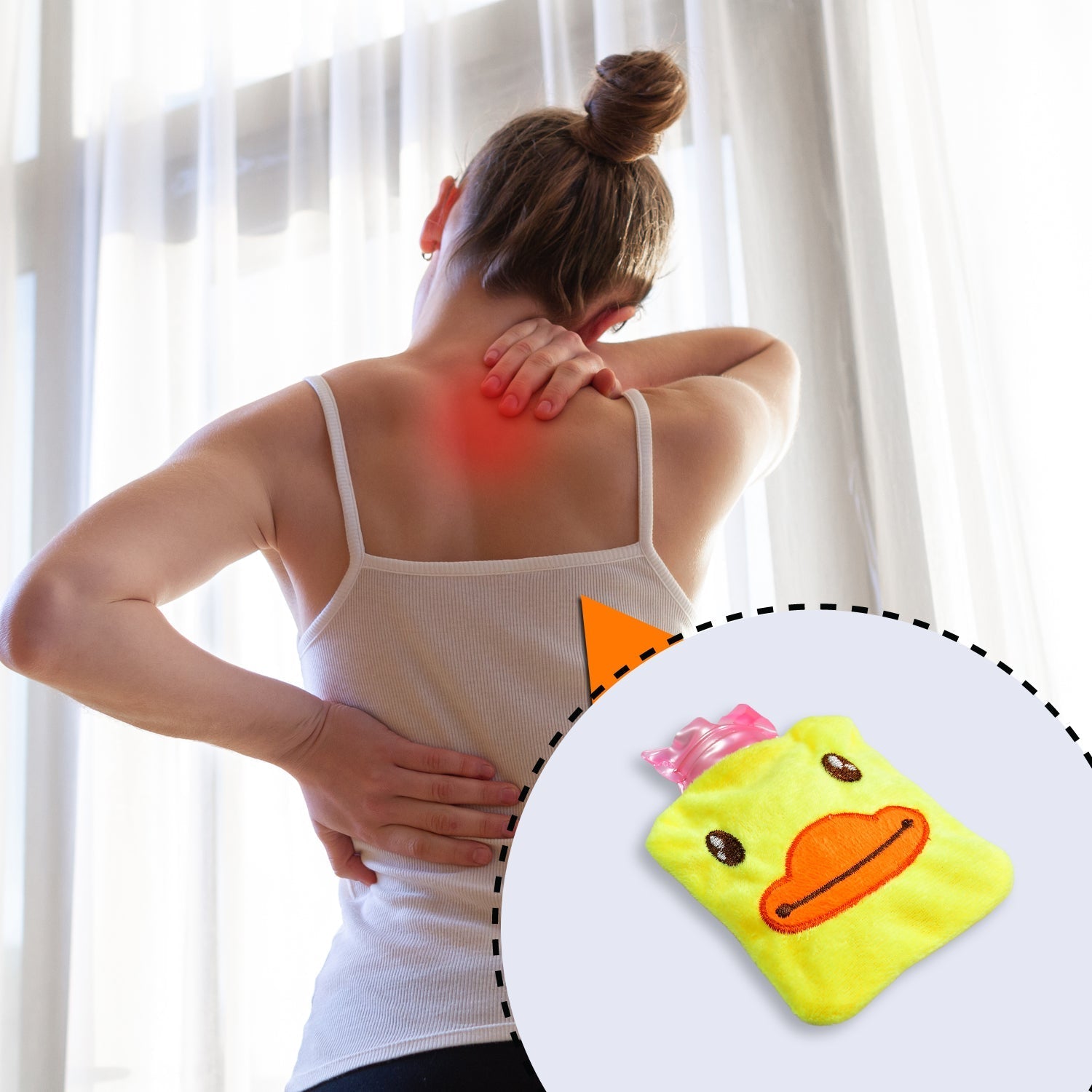 Yellow Duck small Hot Water Bag with Cover for Pain Relief, Neck, Shoulder Pain and Hand, Feet Warmer, Menstrual Cramps.