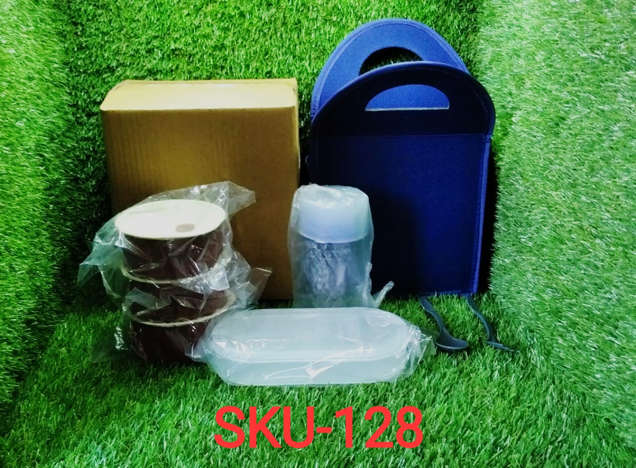 Steel Lunch Box Set (4 pcs, Black)