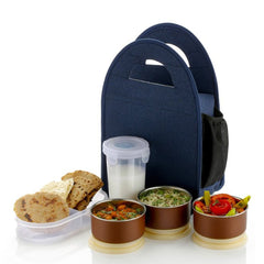 Steel Lunch Box Set (4 pcs, Black)