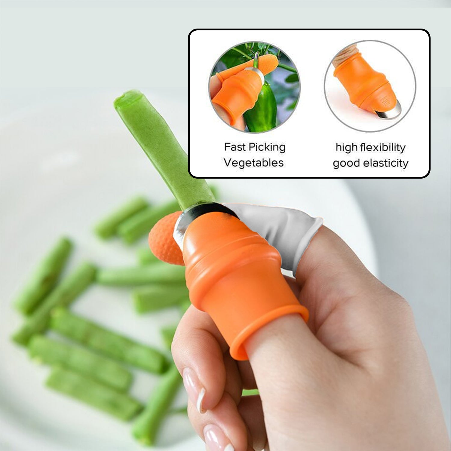 Vegetable Thumb Cutter and tool with effective sharp cutting blade system.