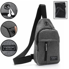 Waterproof Waist Bag Shoulder Bags Usb Charging Earphone Hook Sling Travel Bag