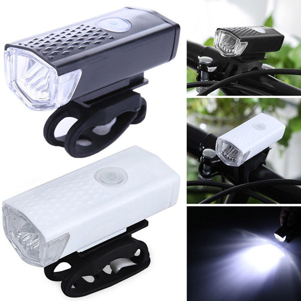 USB Rechargeable Bicycle Light Set 400 Lumen Super Bright Headlight Front Lights