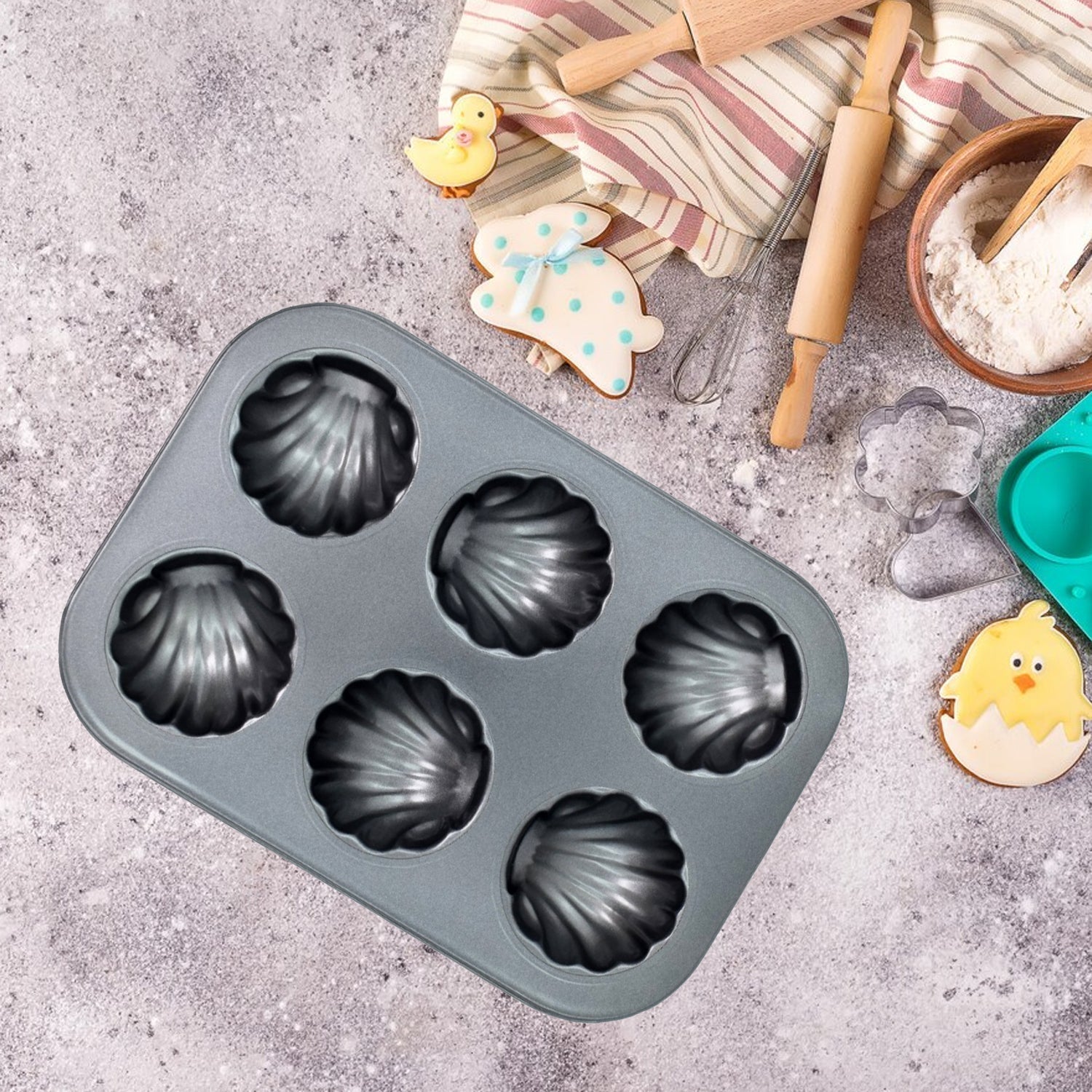 6 slot Non-Stick Muffins Cupcake Pancake Baking Molds Tray