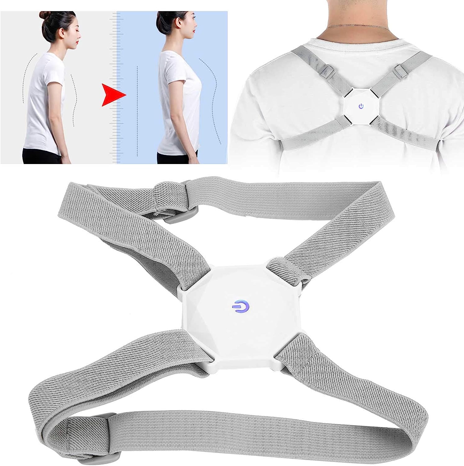 Smart Back Posture Corrector (Vibration Reminder): Improves Posture, Shoulder Support (Unisex), Gym Equipment