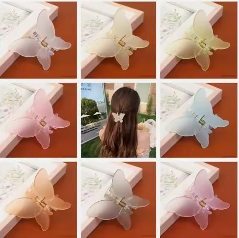 Korean Trendy fashion Butterfly Non-Slip 4 Clip