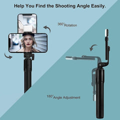 Selfie Stick Tripod with Bluetooth Remote and Flash 3-in-1