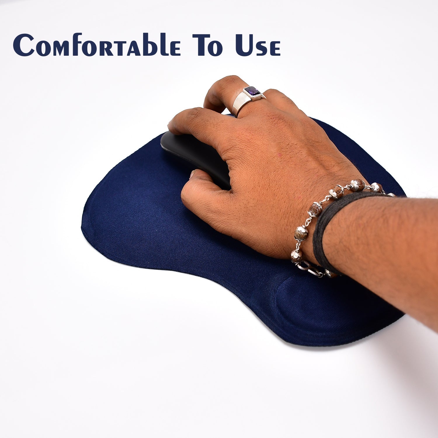 WRIST S MOUSE PAD USED FOR MOUSE WHILE USING COMPUTER.