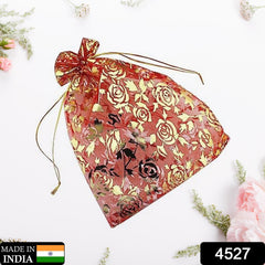 Net Fabric Drawstring Pouch for Dry Fruits Packing, Organza Shagun Potli Baba, Wedding Party Favor Gift Bags (Mix Size)