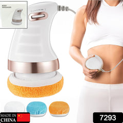 7293 Body Massager Shaping Machine  Body Sculpting Massager With 3 Washable Pads Adjustable Speeds  Electric Handheld Massager For Belly Waist Legs Arms Butt (1 Pc)