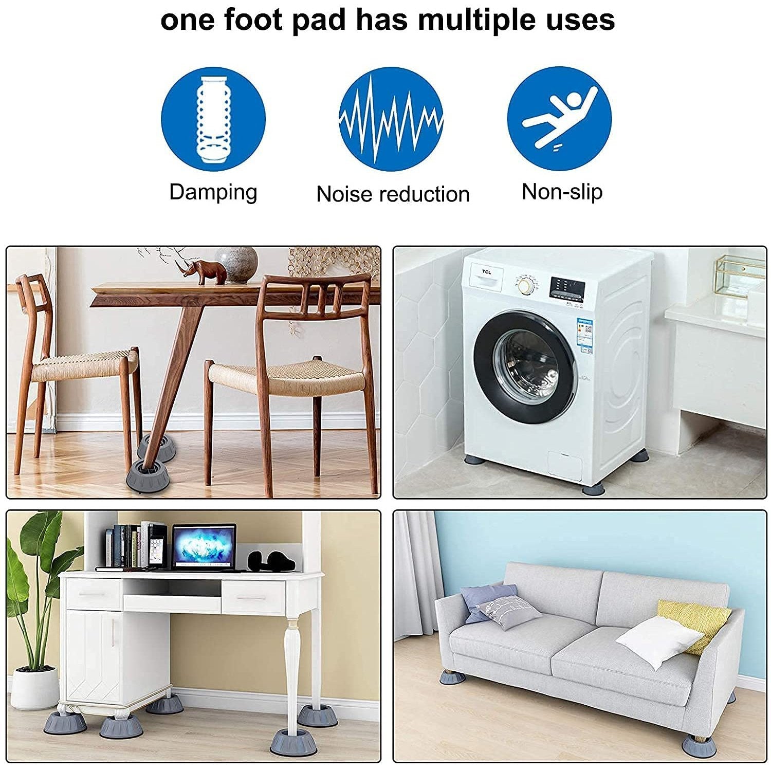 Anti Vibration Pads with Suction Cup Feet