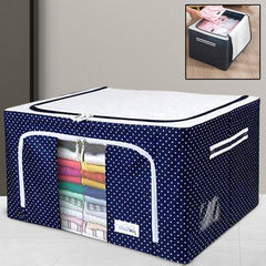 Foldable Steel Frame Clothes Storage Organizer Bag (66 Liters)