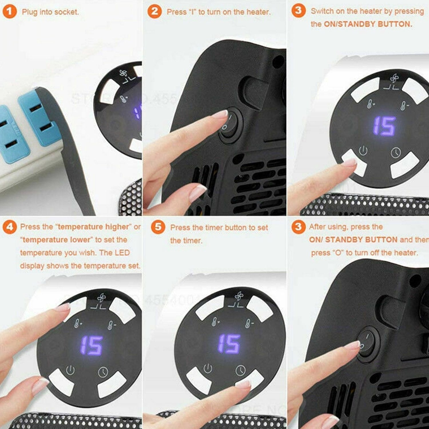 Portable Electric Heater Mini Fan Heater Desktop Household