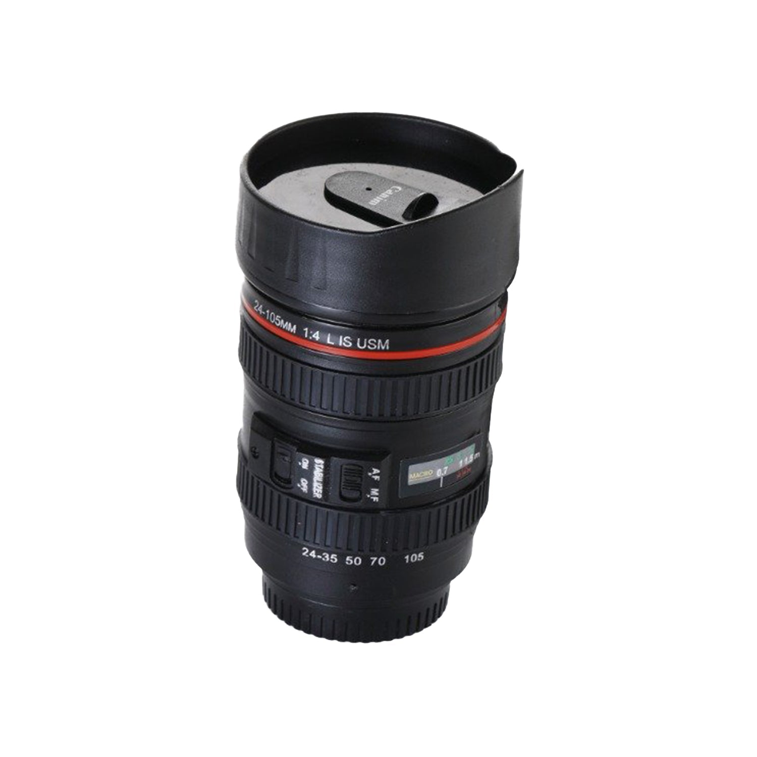 Camera Lens Shaped Coffee Mug Flask With Lid