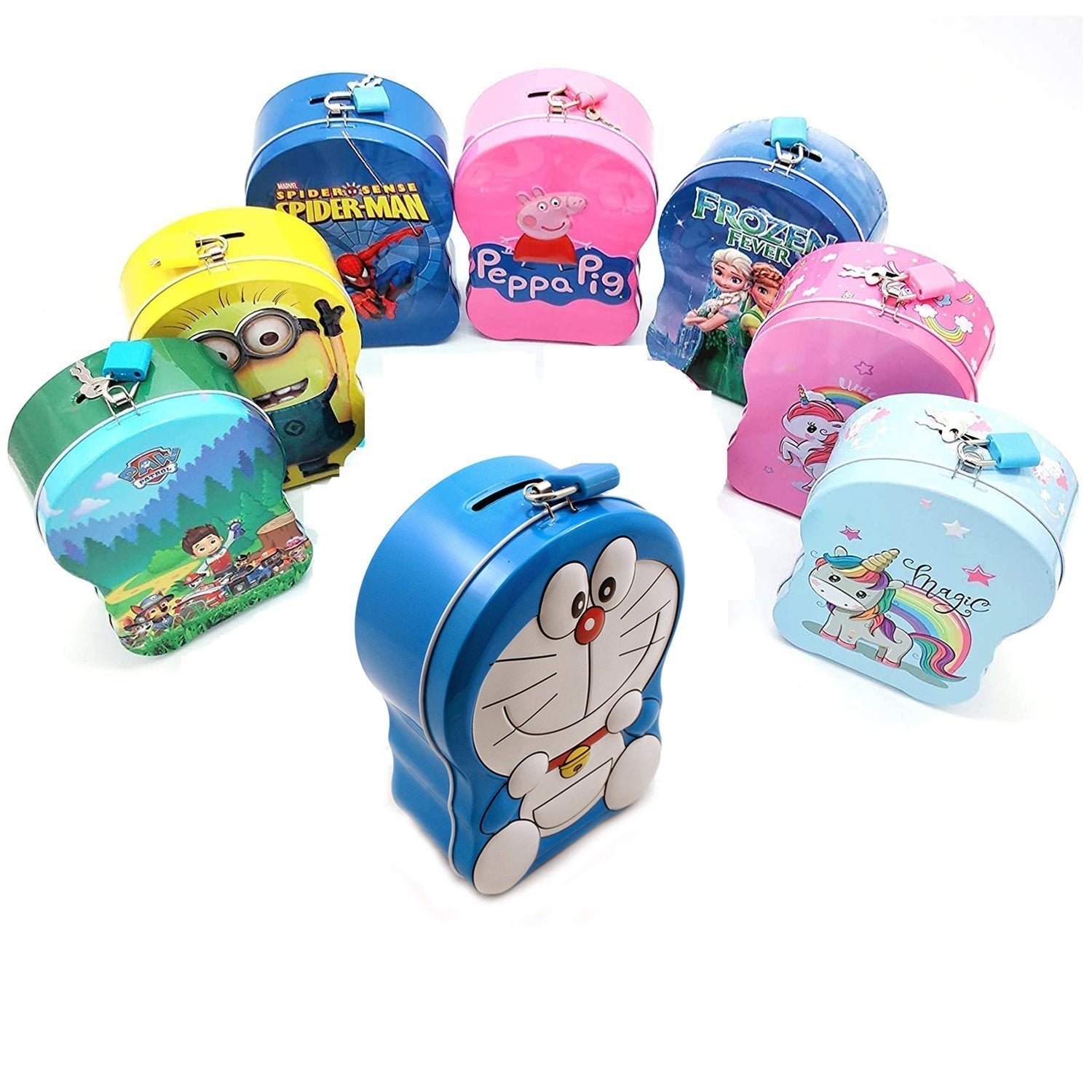 Cartoon Character Metal Piggy Bank Coin Box Money Box