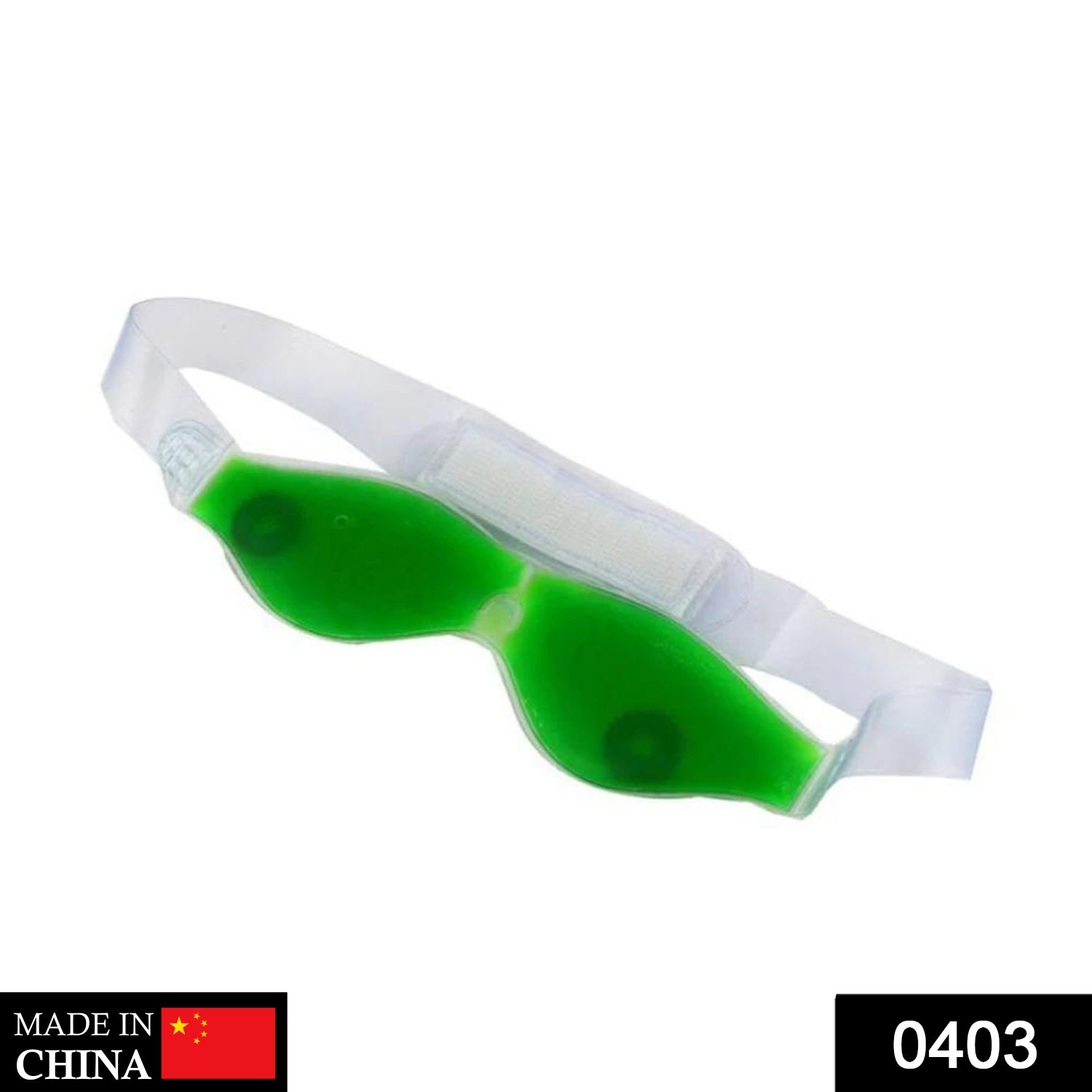 Cold Eye Mask with Stick-on Straps (Green)