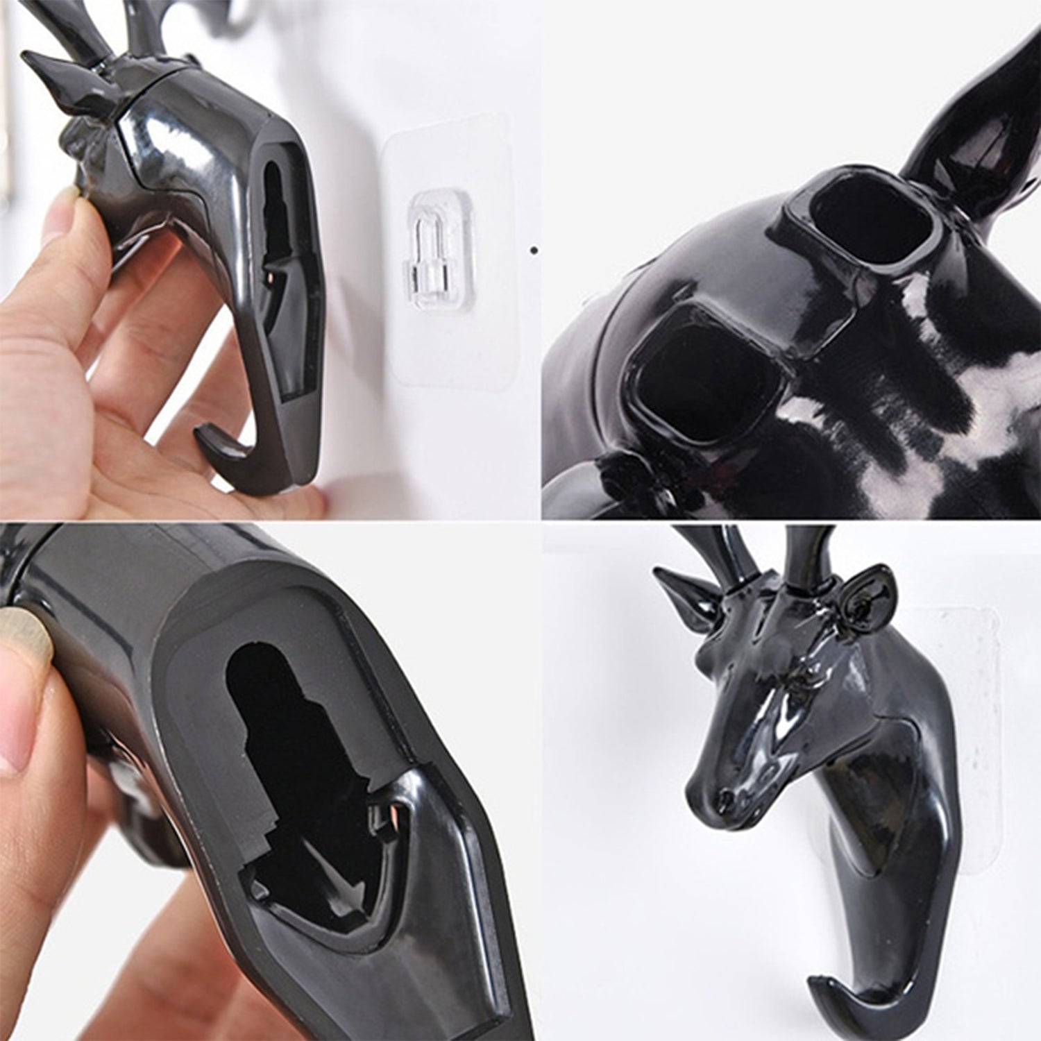 Deer Head Self Adhesive Wall Door Hook Hanger