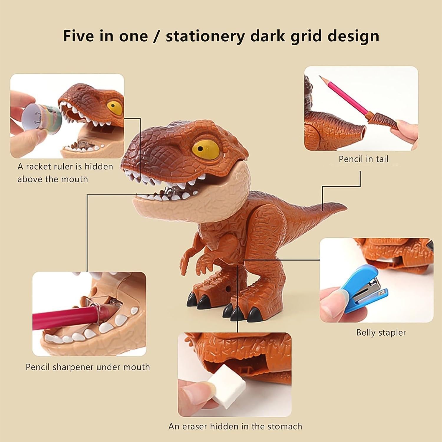 Dinosaur Stationery Set 5-in-1 Dinosaur (1 Set)