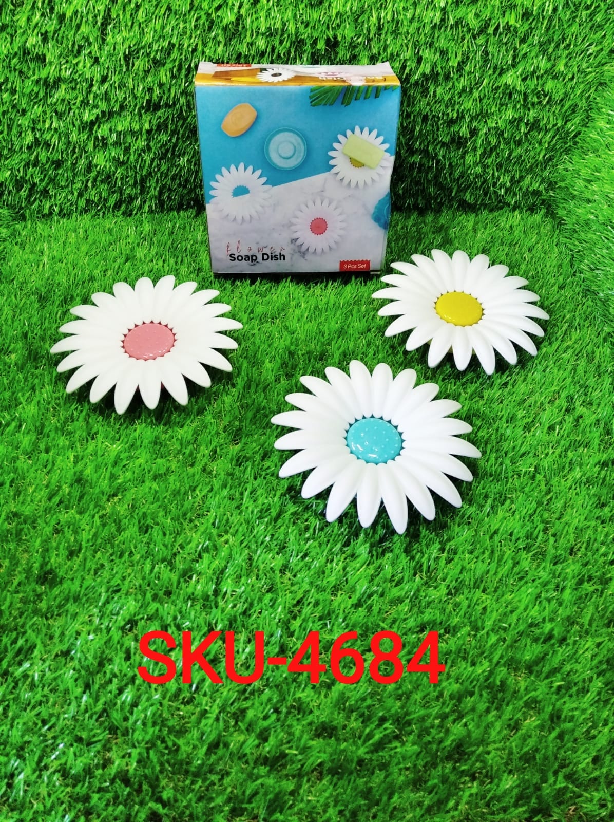 Flower Shape Portable Soap Dish Holder Soap Case