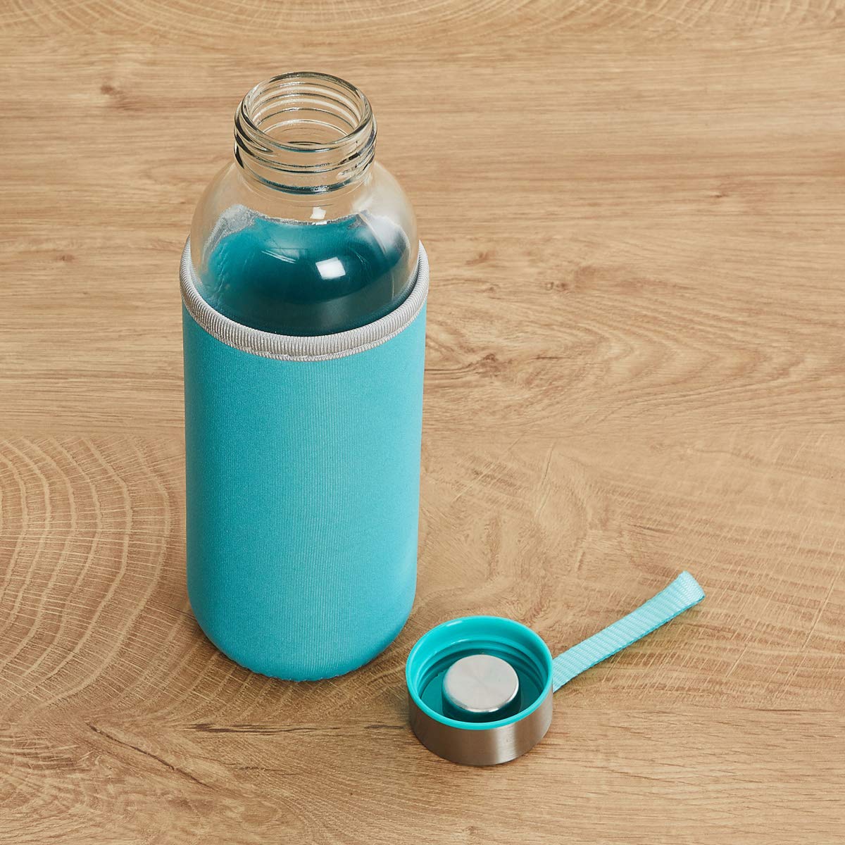 Glass Water Bottle (500 ml) With Cover