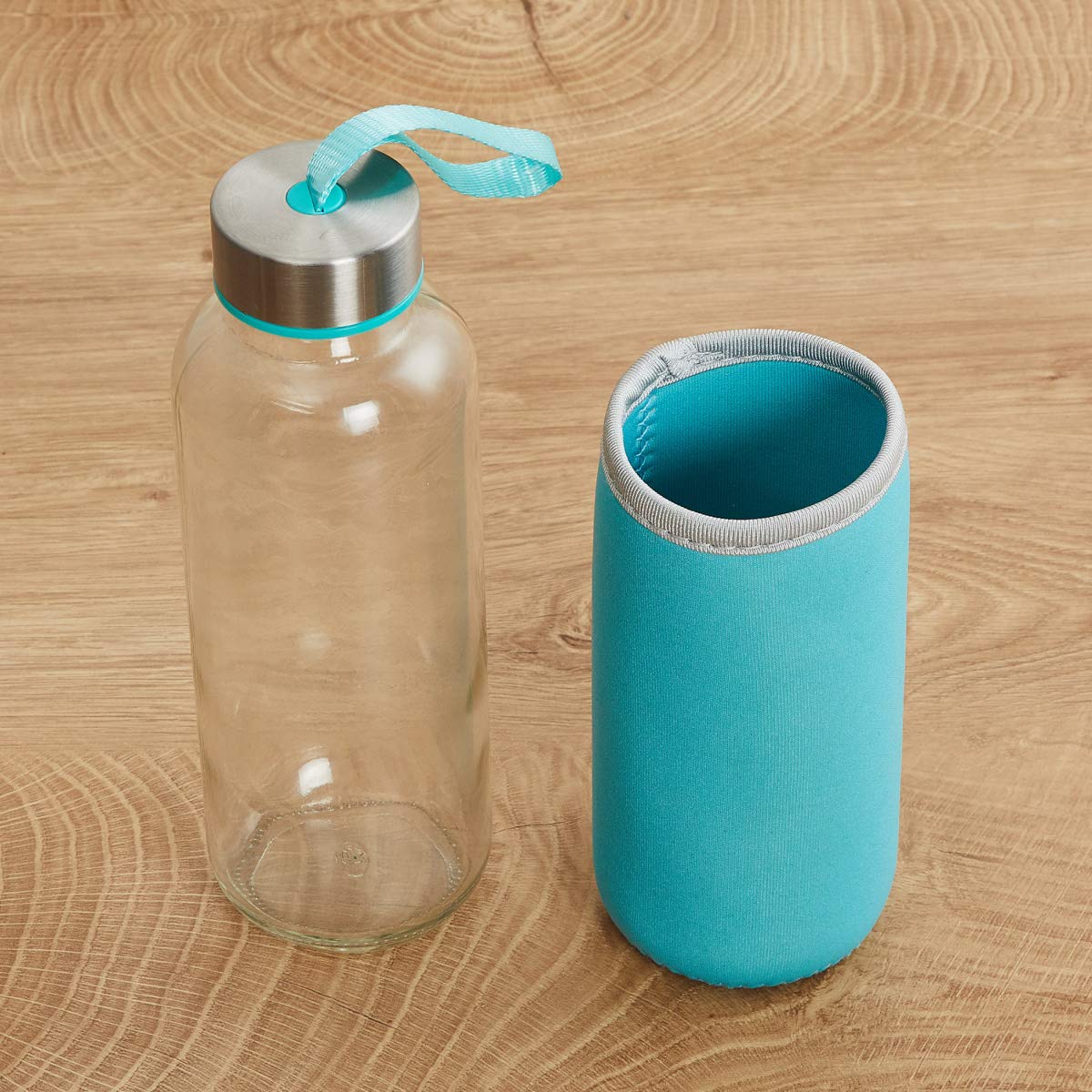 Glass Water Bottle (500 ml) With Cover